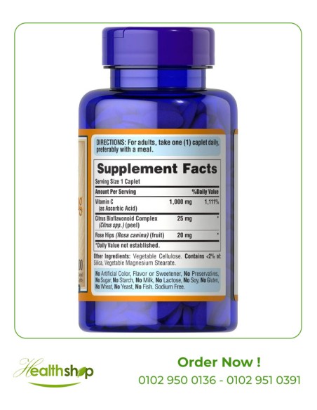 Vitamin C 1000 mg with Bioflavonoids & Wild Rose Hips - 100 Caplets