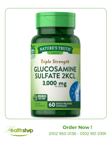 Glucosamine Sulfate 2KCL 3,000mg Triple Strength Quick Release Capsules - 60 Capsules