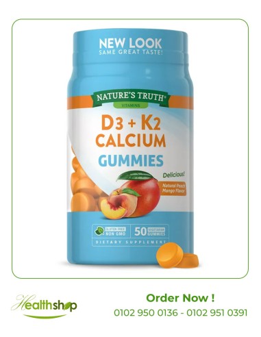 Vitamin D3 + K2 + Calcium Gummies - 50 Vegetarian Gummies