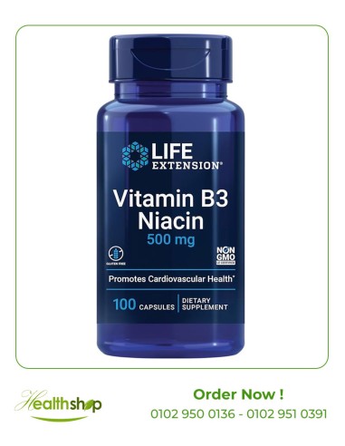 Vitamin B3 Niacin 500 mg - 100 Capsules