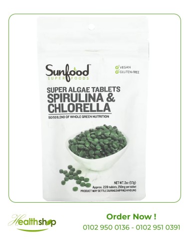 Spirulina & Chlorella 250 mg - 228 Tablets (57 g)