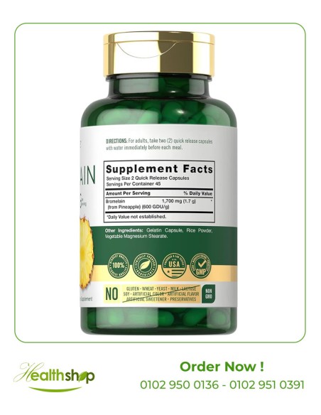 Bromelain Pineapple Enzyme 1700 mg - 90 Capsules