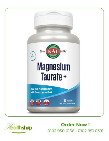 Magnesium Taurate 400mg Plus CoEnzyme Vitamin B6 - 90 Tablets