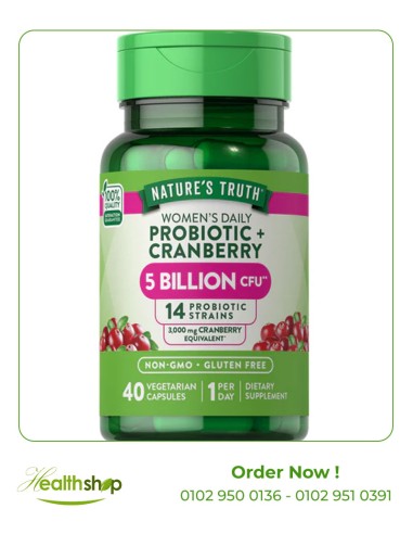 PROBIOTICS FOR WOMEN WITH CRANBERRY  5 BILLION - 40 Capsules