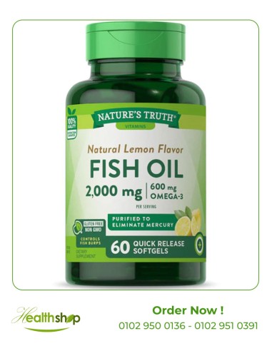 FISH OIL OMEGA 3 2000 MG | LEMON FLAVOR - 60 CAPSULES