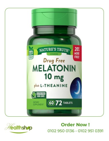 MELATONIN 10 MG WITH L-THEANINE - 72 TABLETS