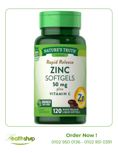 Zinc Softgels 50 mg plus Vitamin C - 120 Softgels