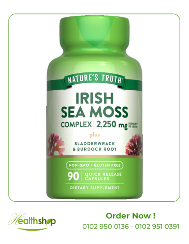 Irish Sea Moss Complex  2,250 mg with Bladderwrack & Burdock Root  - 90 Quick Release Capsules