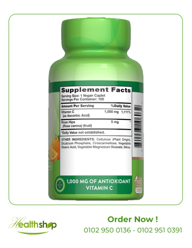 VITAMIN C 1000 MG PLUS ROSE HIPS - 100 Caplets