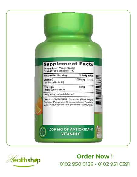 VITAMIN C 1000 MG PLUS ROSE HIPS - 100 Caplets