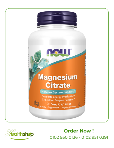 Magnesium Citrate  Nervous System Support  - 120 Veg Capsules