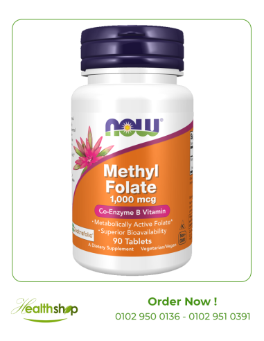 Methyl Folate 1,000 mcg Co-Enzyme B Vitamin - 90 Tablets