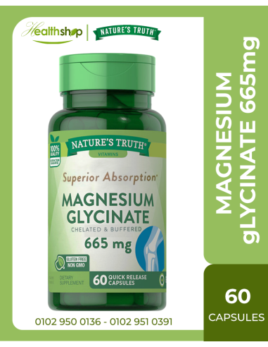 Magnesium Glycinate ( Chelated and Buffered ) 665 mg - 60 Capsules