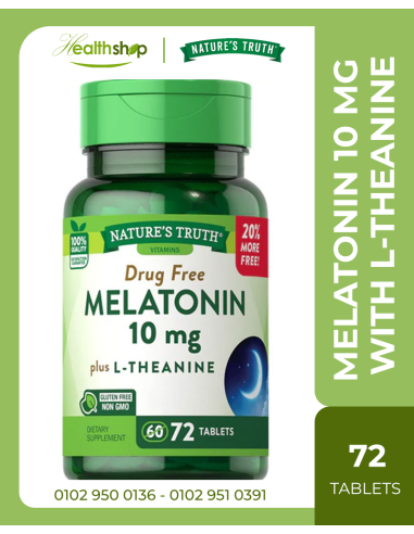 MELATONIN 10 MG WITH L-THEANINE - 72 TABLETS