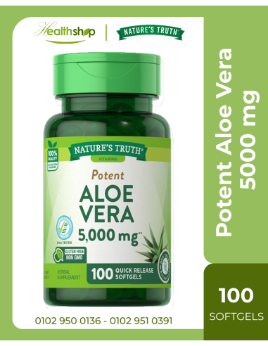 Potent Aloe Vera 5000 mg - 100 Quick Release Softgels