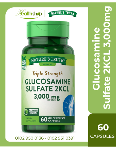 Glucosamine Sulfate 2KCL 3,000mg Triple Strength Quick Release Capsules - 60 Capsules