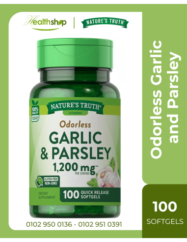 Odorless Garlic and Parsley 1200 mg -100 Quick Release Softgels