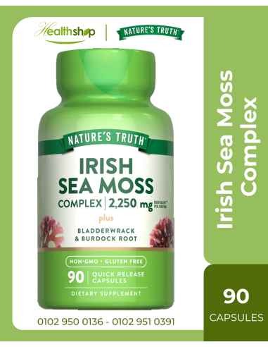 Irish Sea Moss Complex  2,250 mg with Bladderwrack & Burdock Root  - 90 Quick Release Capsules