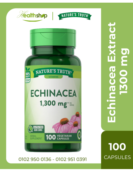 Echinacea Extract 1300 mg - 100 Vegetarian Capsules ( Best Before 3/2027 )