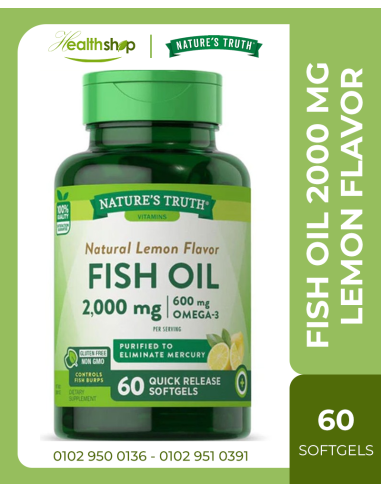 FISH OIL OMEGA 3 2000 MG | LEMON FLAVOR - 60 CAPSULES