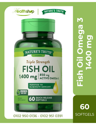 Fish Oil Omega 3 1400 mg - 60 Quick Release Softgels