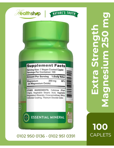 Extra Strength Magnesium 250 mg 100 Coated Caplets