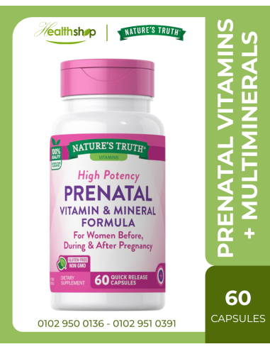 PRENATAL VITAMINS + MULTIMINERALS WITH FOLIC ACID - 60 Quick Release Capsules