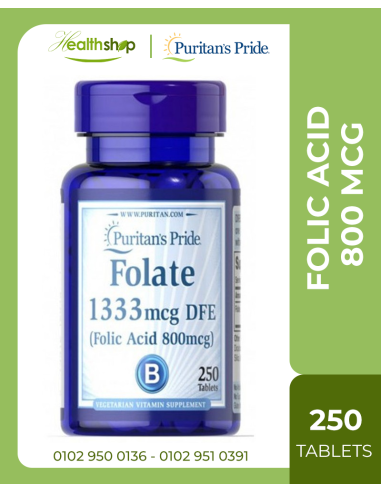 Folic Acid (Folate) 800 mcg - 250 Tablets