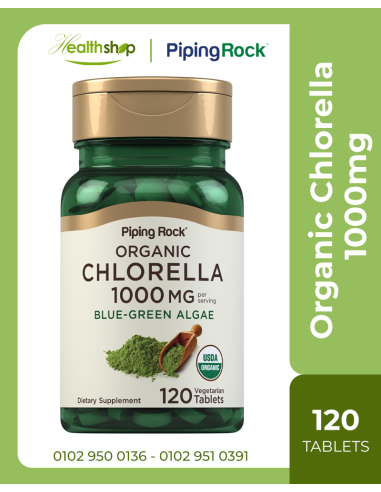 Piping Rock Organic Chlorella 1000mg - 120 Tablets