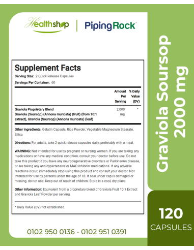 Graviola Soursop, 2000 mg (per serving) - 120...