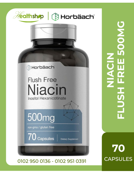 NIACIN FLUSH FREE 500MG - 70 CAPSULES  ( Best Before 2/2027 )