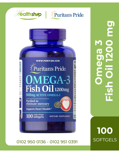 Omega 3 Fish Oil 1200 mg (360 mg Active Omega-3) - 100 softgels