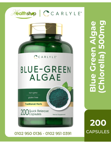 Blue Green Algae (Chlorella) 500mg - 200 Quick Release Capsules