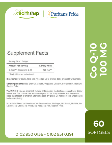 CoQ-10 100MG - 60 Softgels