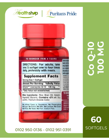 CoQ-10 100MG - 60 Softgels