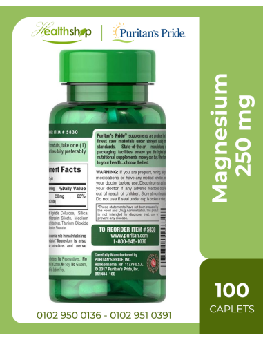 Magnesium 250 mg - 100 Coated Caplets