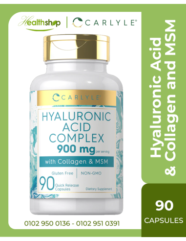 Hyaluronic Acid with Collagen and MSM 900mg - 90 Capsules