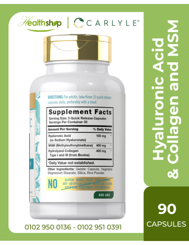 Hyaluronic Acid with Collagen and MSM 900mg -...