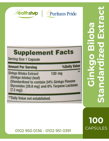 Ginkgo Biloba Standardized Extract 120 mg - 100...