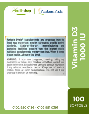 Vitamin D3 1000 IU 100 Softgels
