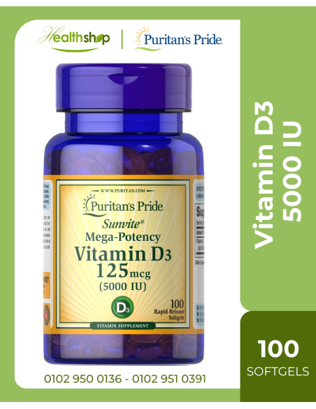 Vitamin D3 5000 IU -100 Softgels