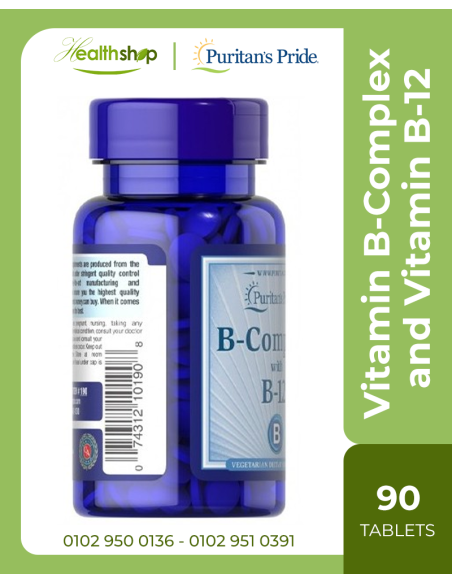 Vitamin B-Complex and Vitamin B-12 90 Tablets
