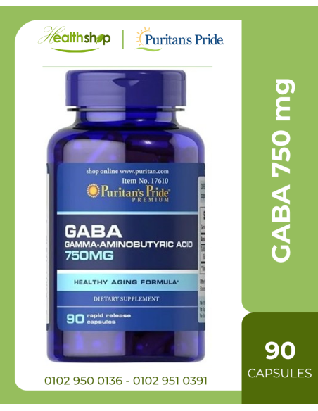 GABA - Gamma Aminobutyric Acid 750 mg - 90 Capsules (Best before 1/2027 )