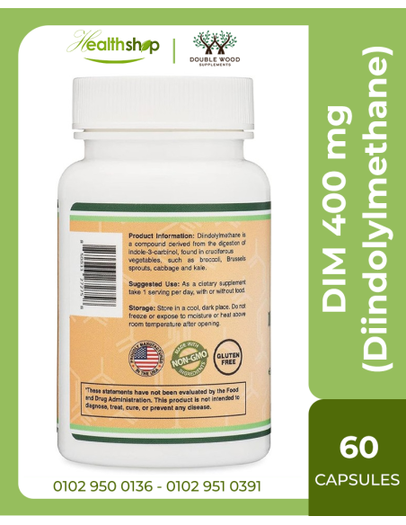 DIM (Diindolylmethane) - Hormone Balance for Women and Men 400mg per Serving - 60 Capsules