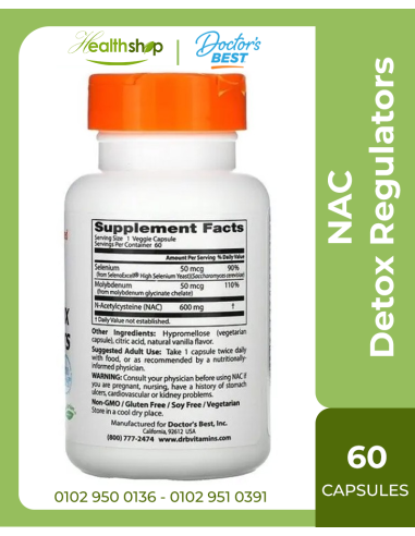 NAC ديتوكس للتخلص من سموم الجسم - 60 كبسولة نباتية