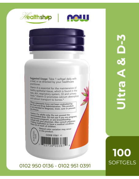 Ultra A  25,000  & D-3 1,000 - 100 Softgels