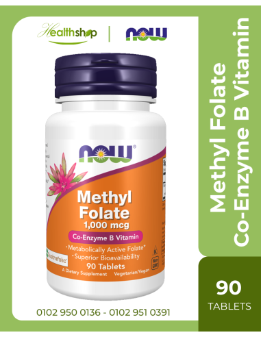 Methyl Folate 1,000 mcg Co-Enzyme B Vitamin - 90 Tablets