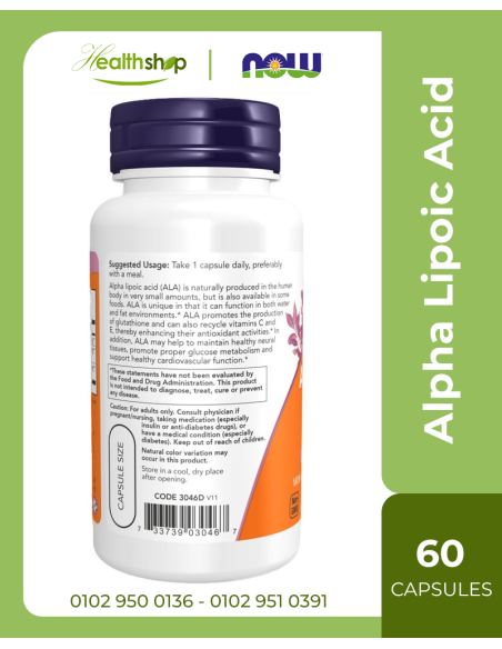Alpha Lipoic Acid 600mg - 60 Capsules