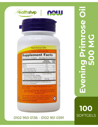 Evening Primrose Oil 500 MG - 100 Softgels