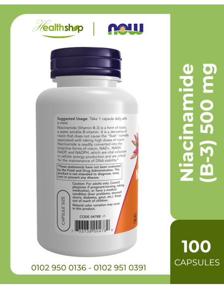 Niacinamide (B-3) 500 mg - 100 Veg Capsules
